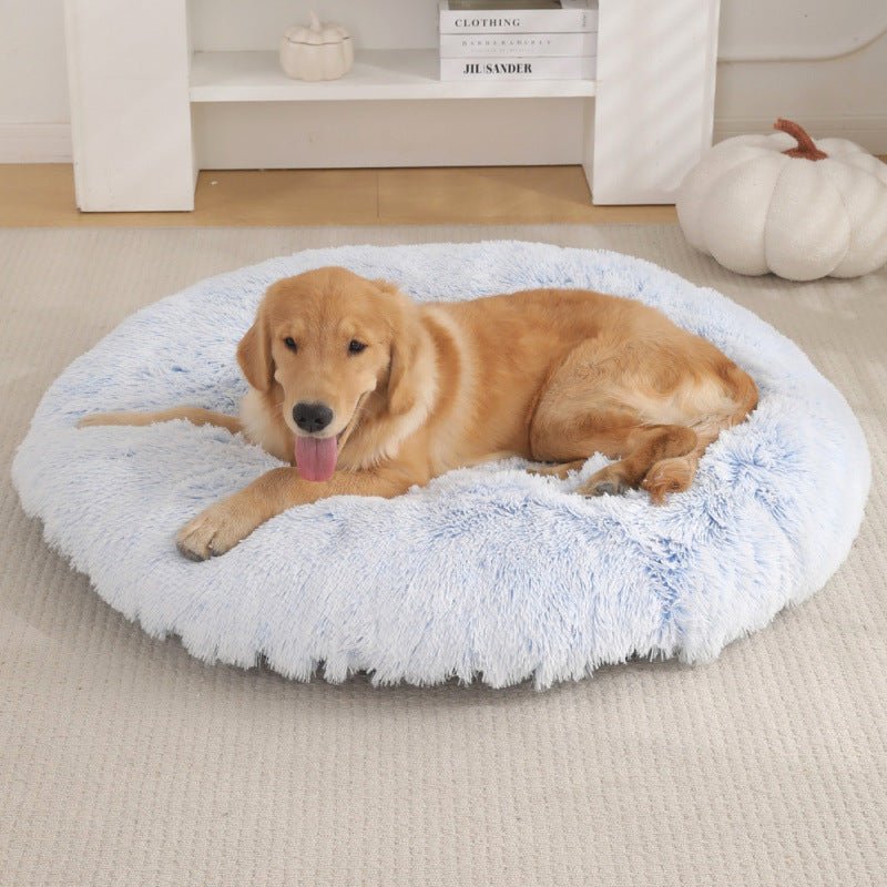 Plush Round Pet Bed Warm Sleeping Mat Cushion