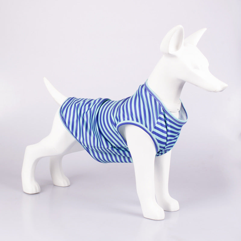 Striped Crew Neck Tank Top Pet Apparel