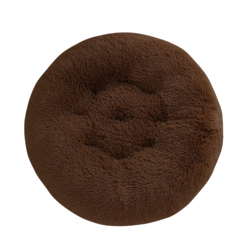 Plush Round Pet Bed Warm Sleeping Mat Cushion