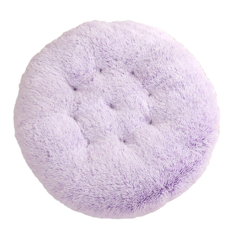 Plush Round Pet Bed Warm Sleeping Mat Cushion