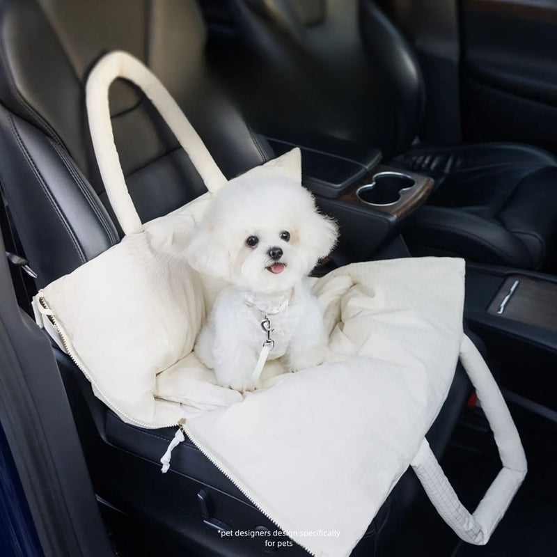 Portable Pet Car Seat With Safety Leash Travel Carrier