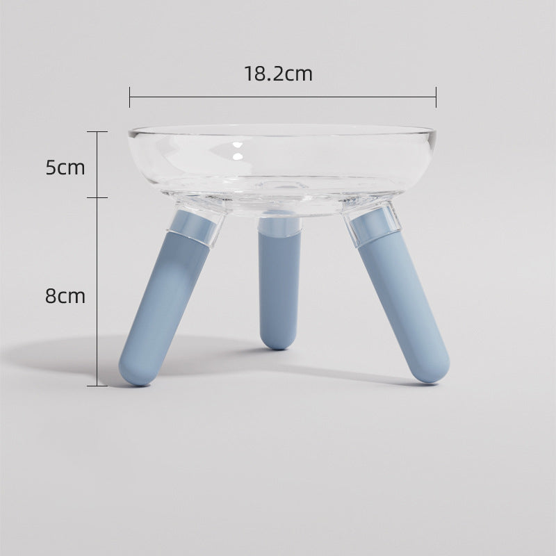 Pet Transparent Glass Anti Knock Feeding And Drinking Bowl