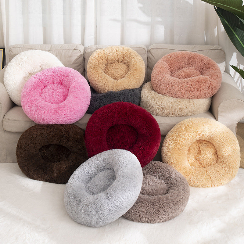 Round Cotton Winter Warm Sleeping Pet Bed
