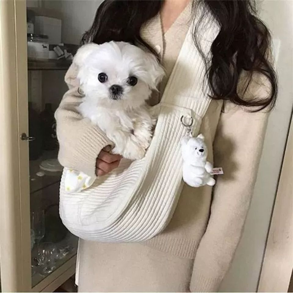 Breathable Canvas Pet Carrier Shoulder Tote Travel Bag