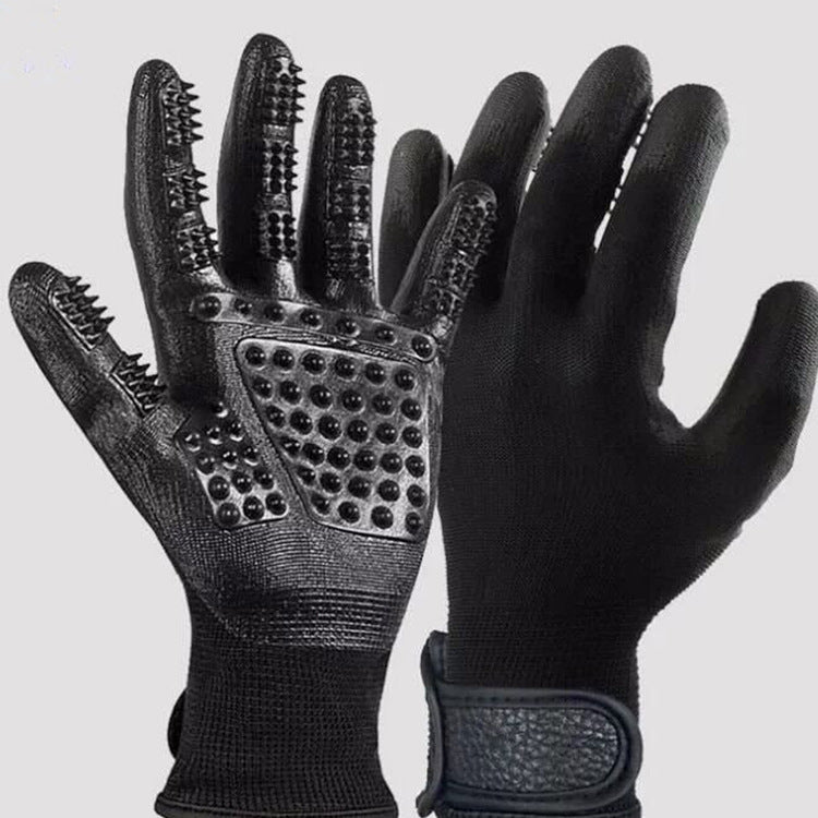 Pet Grooming Glove Soft Rubber Hair Removal Massage Tool