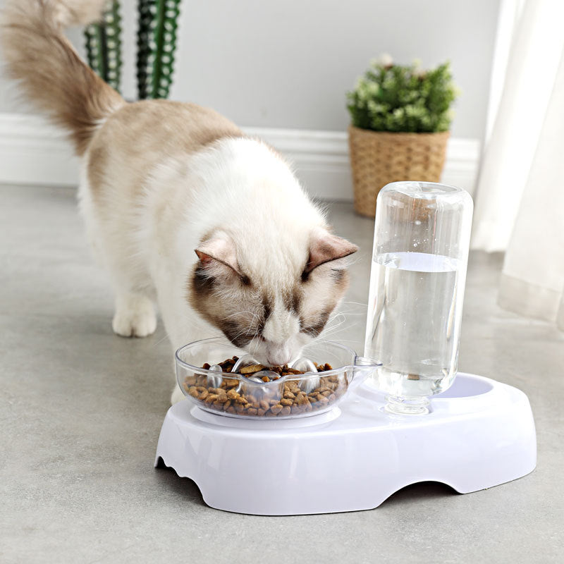 Transparent Plastic Feeding Drinking Pet Bowl