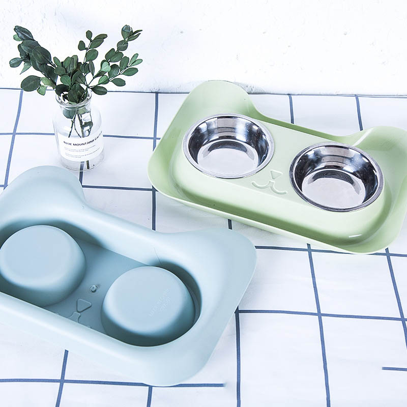 Pet Stainless Steel Feeding And Drinking Bowl Set