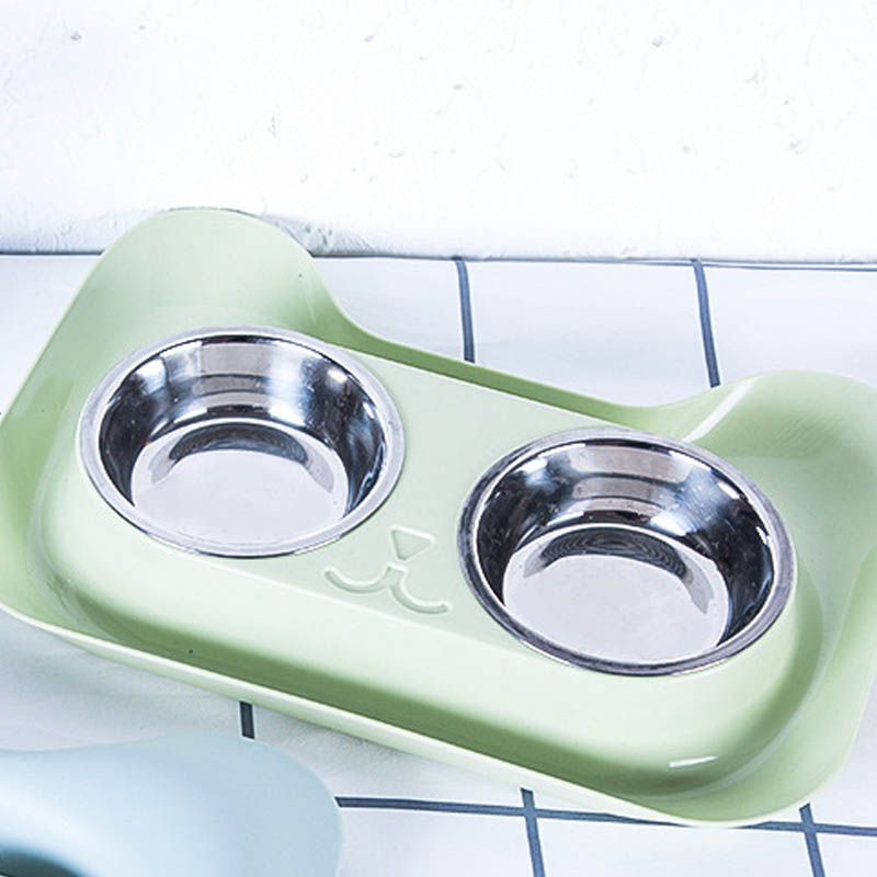 Pet Stainless Steel Feeding And Drinking Bowl Set