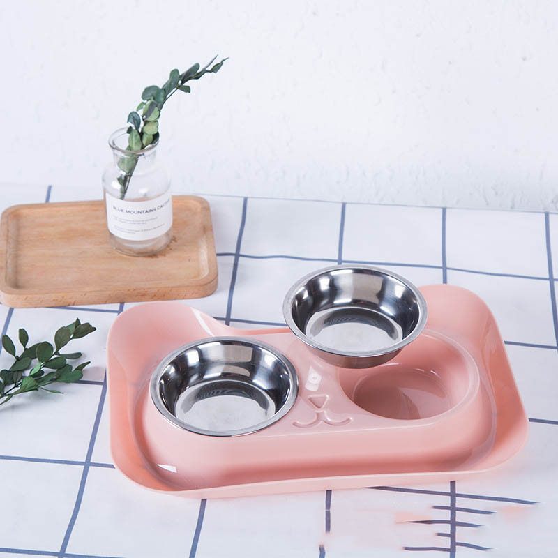 Pet Stainless Steel Feeding And Drinking Bowl Set