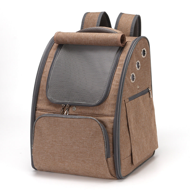 Foldable Breathable Pet Backpack Carrier Travel Bag