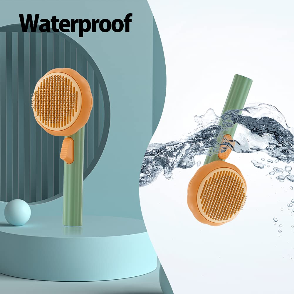Pet Pumpkin Self Cleaning Slicker Grooming Brush Tool