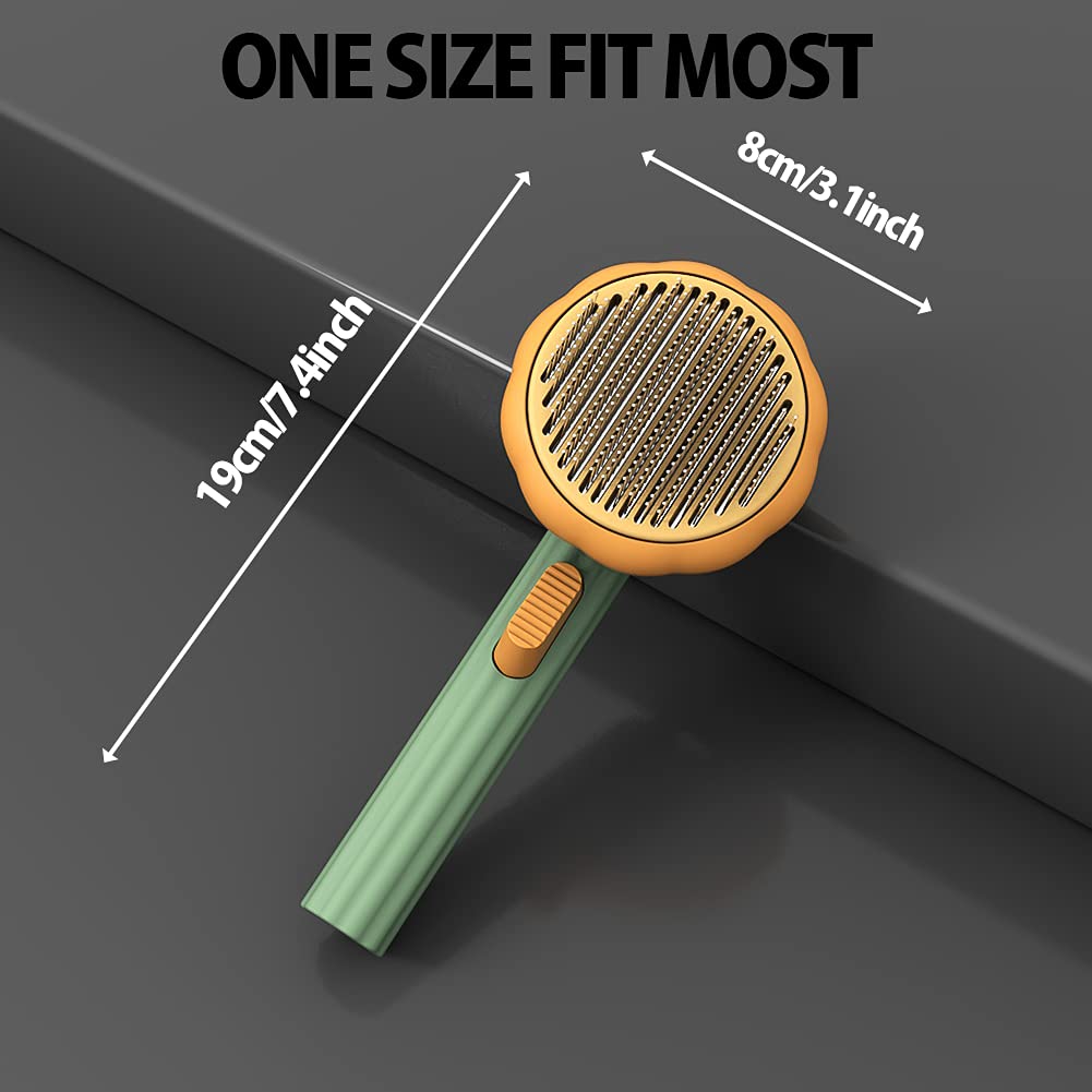Pet Pumpkin Self Cleaning Slicker Grooming Brush Tool