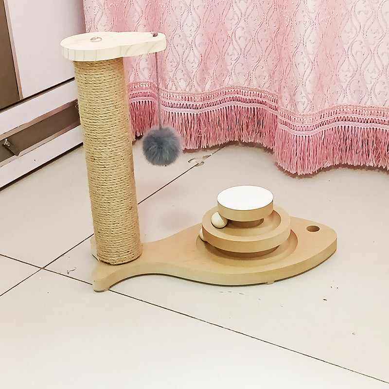 Solid Wood Turntable Bite Resistant Interactive Pet Toy Supplies