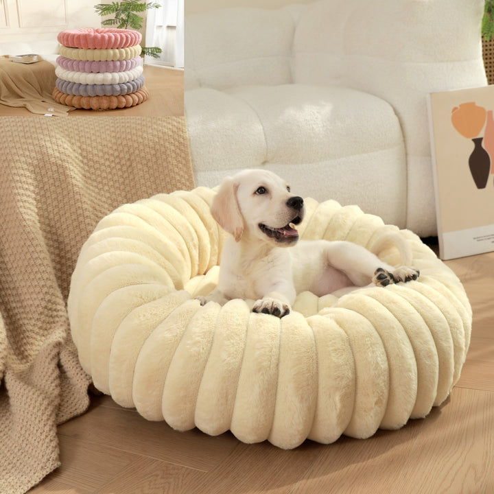 Pet Plush Round Winter Warm Nest Bed Kennel