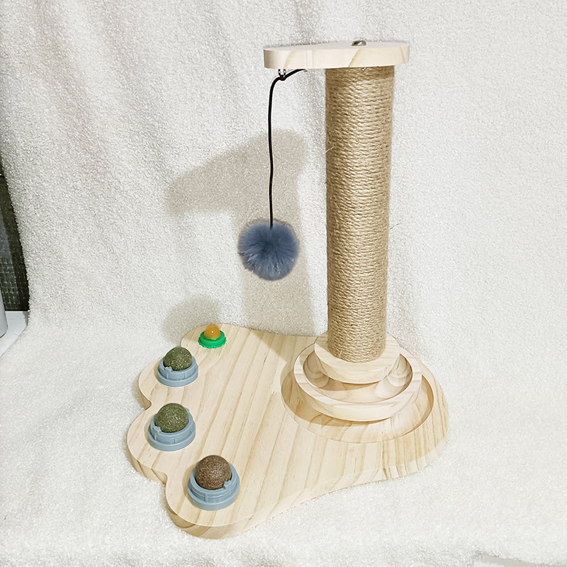 Solid Wood Turntable Bite Resistant Interactive Pet Toy Supplies