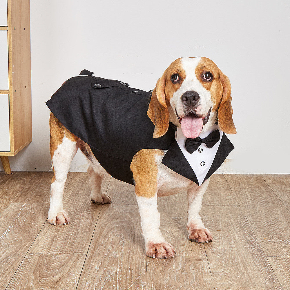 Swallowtail Wedding Suit Jacket Pet Apparel