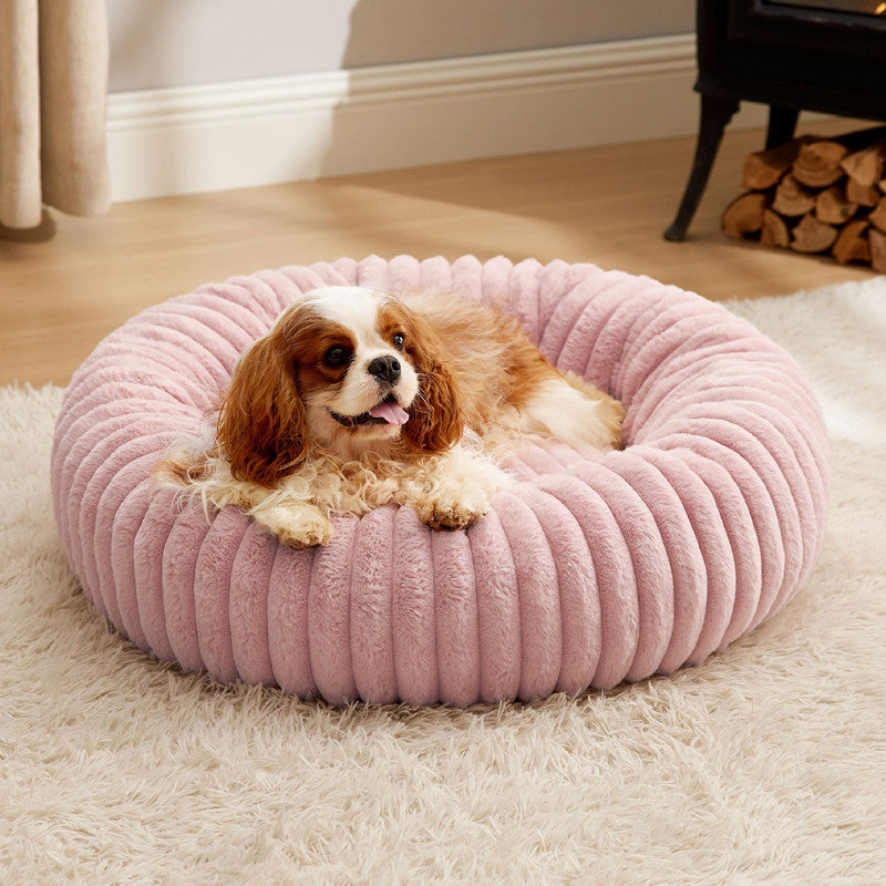 Plush Round Pet Bed Warm Winter Rabbit Fur Mat