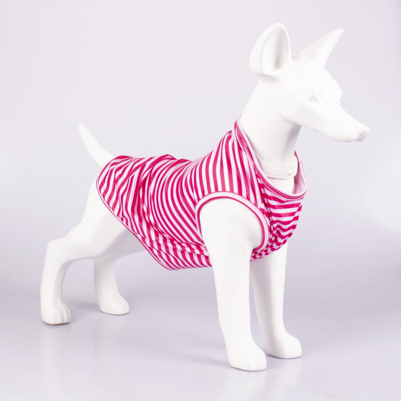 Striped Crew Neck Tank Top Pet Apparel