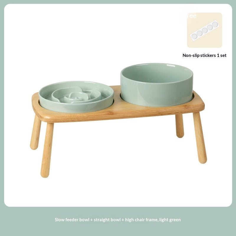 Ceramic Pet Slow Feeding Anti Choking Tip Proof Bowl