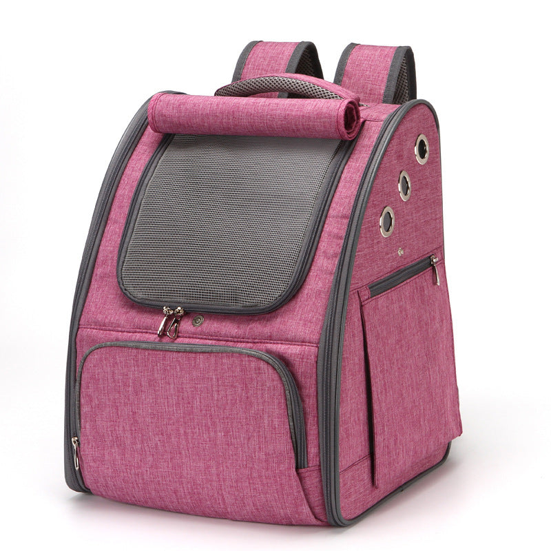 Foldable Breathable Pet Backpack Carrier Travel Bag