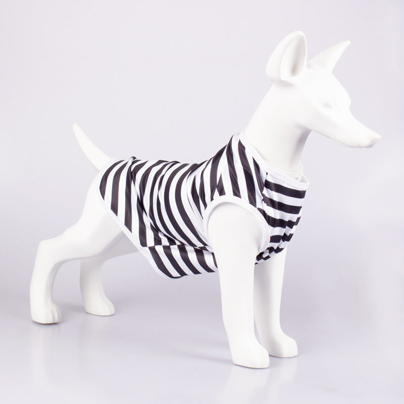 Striped Crew Neck Tank Top Pet Apparel