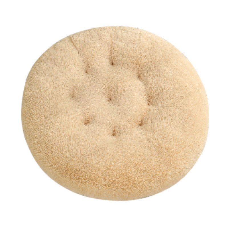 Plush Round Pet Bed Warm Sleeping Mat Cushion