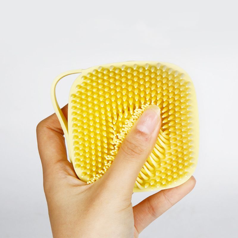 Silicone Bristle Shampoo Dispenser Grooming Bath Scrubber Pet Tool