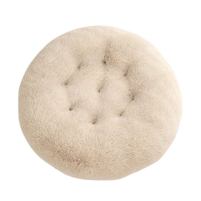Plush Round Pet Bed Warm Sleeping Mat Cushion