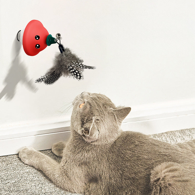 Suction Cup Retractable Wand Teaser Exercise Interactive Pet Toy