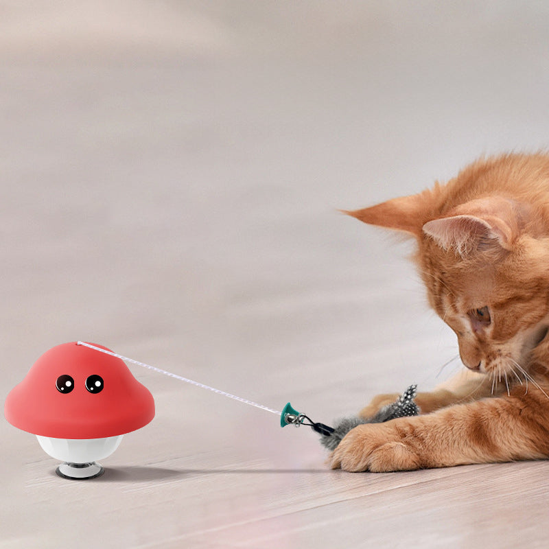 Suction Cup Retractable Wand Teaser Exercise Interactive Pet Toy