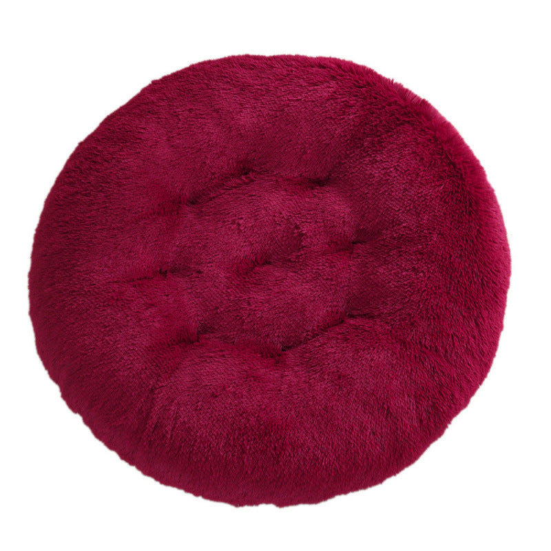 Plush Round Pet Bed Warm Sleeping Mat Cushion