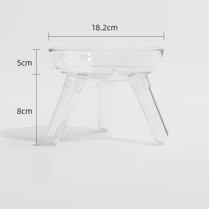 Pet Transparent Glass Anti Knock Feeding And Drinking Bowl