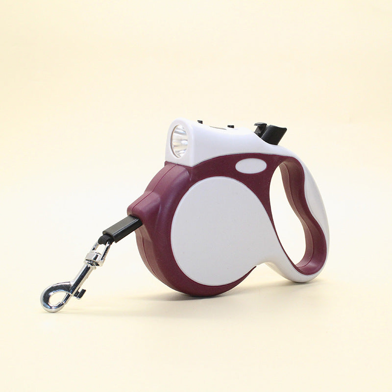 Retractable Pet Leash With Light And Rope Lead