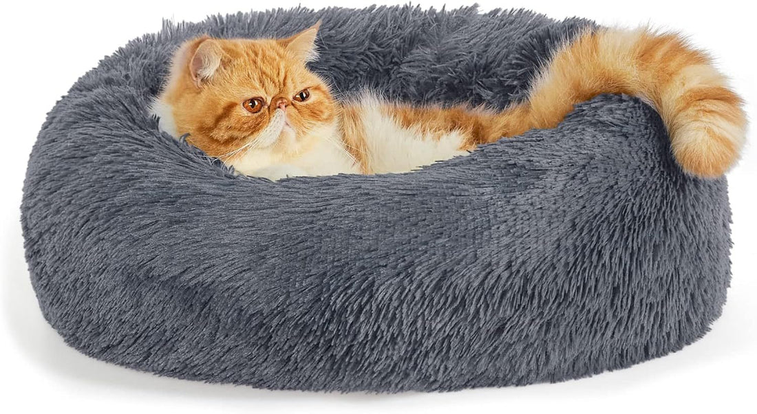 Solid Color Non Slip Plush Round Pet Bed Cushion