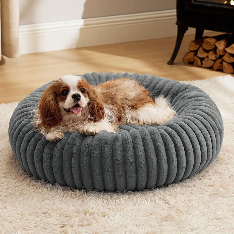 Plush Round Pet Bed Warm Winter Rabbit Fur Mat