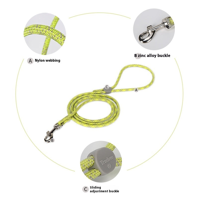 Colorful Adjustable Sliding Pet Leash Control Rope Lead