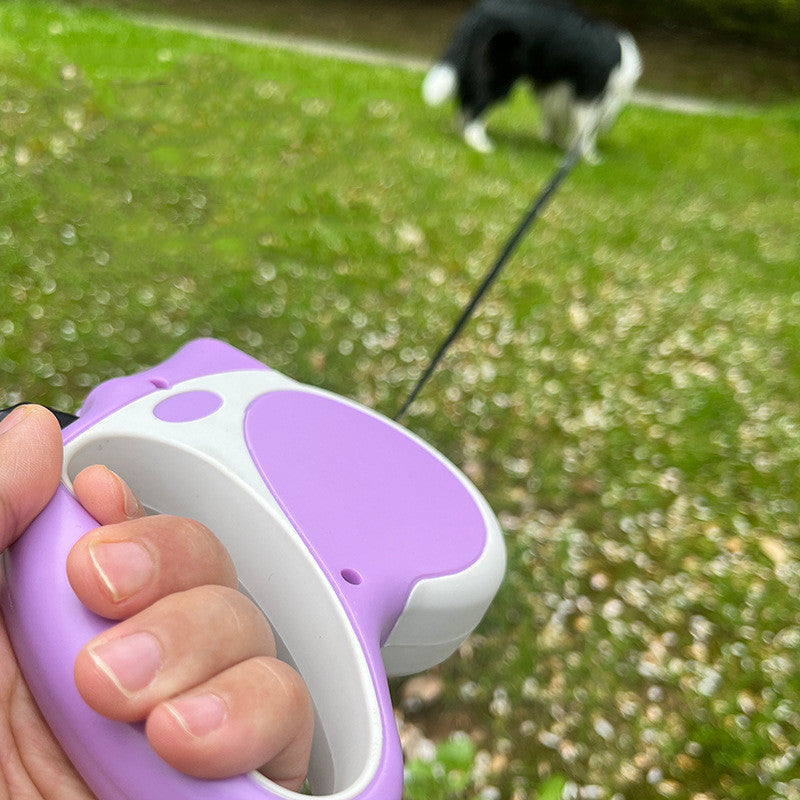 Retractable Pet Leash With Light And Rope Lead