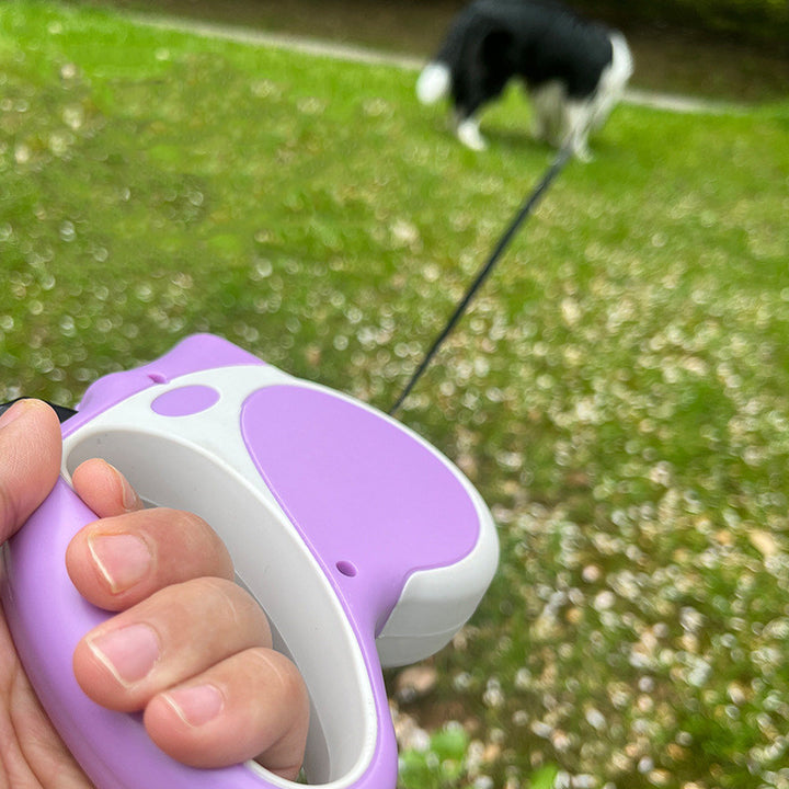 Retractable Pet Leash With Light And Rope Lead
