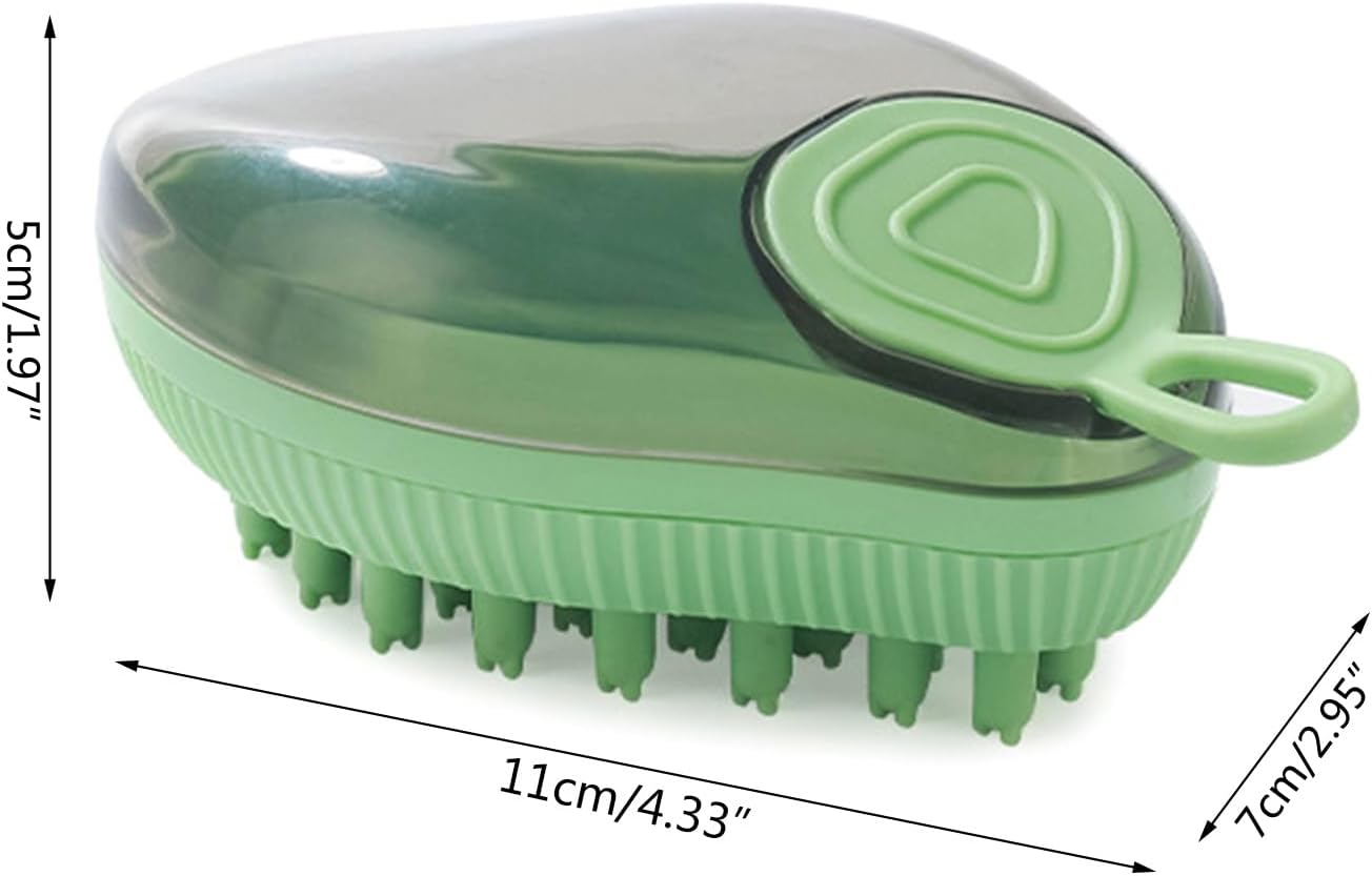 Silicone Shampoo Dispenser Bath Massage Grooming Pet Brush