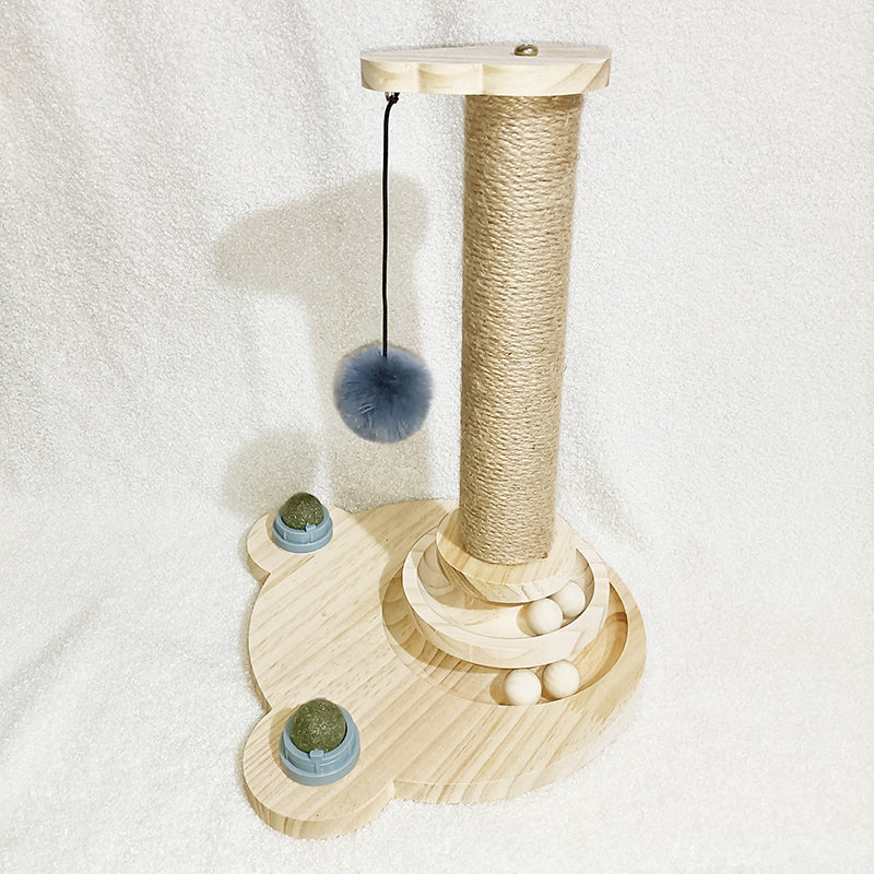 Solid Wood Turntable Bite Resistant Interactive Pet Toy Supplies