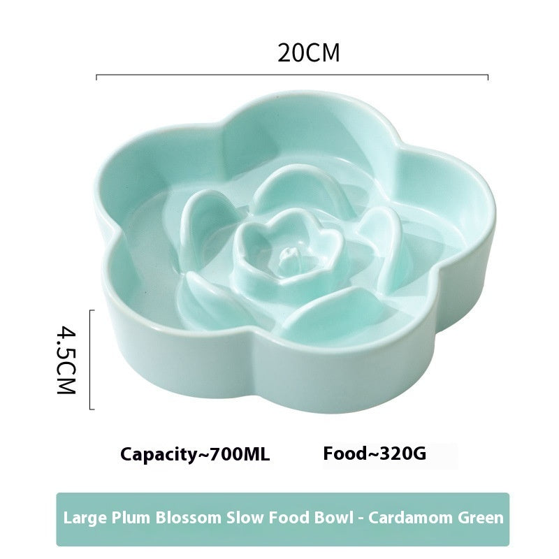 Ceramic Pet Slow Feeding Bowl Anti Gulp Design