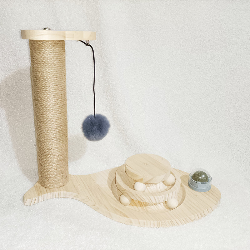 Solid Wood Turntable Bite Resistant Interactive Pet Toy Supplies