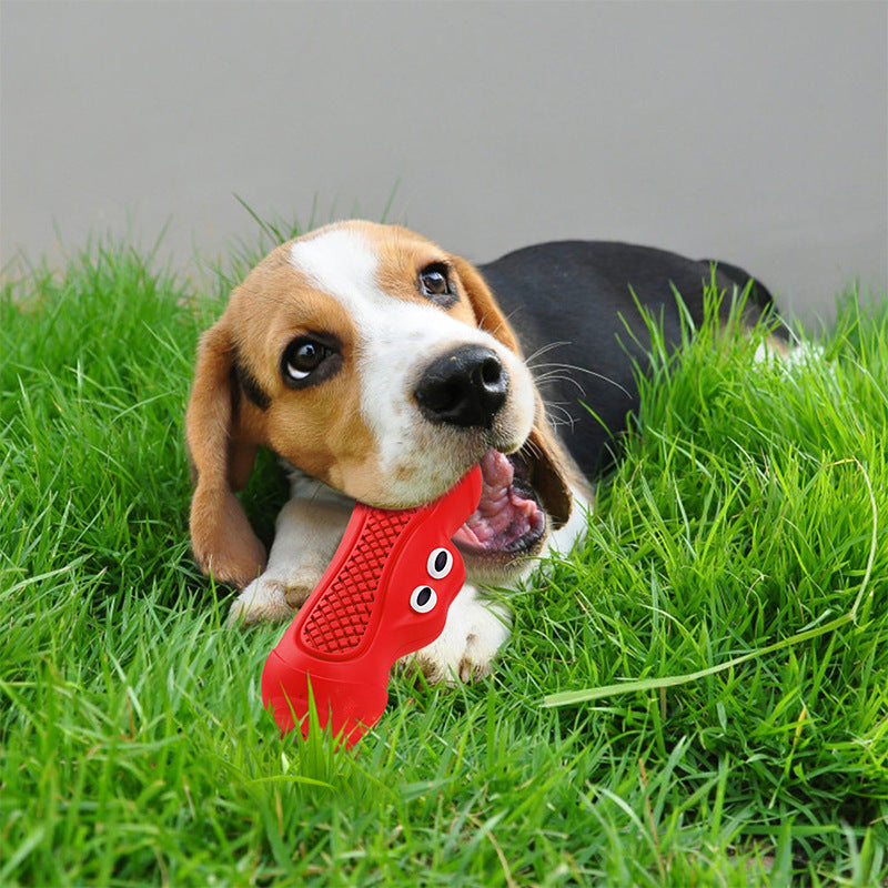 Natural Rubber Vocal Rugby Teething Chewing Interactive Pet Toy