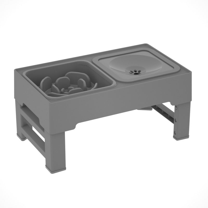 Adjustable Height Stainless Double Bowl Elevated Pet Feeder