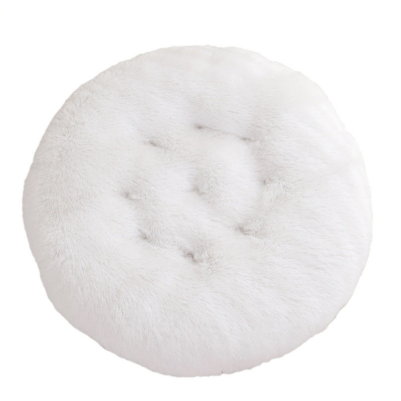 Plush Round Pet Bed Warm Sleeping Mat Cushion