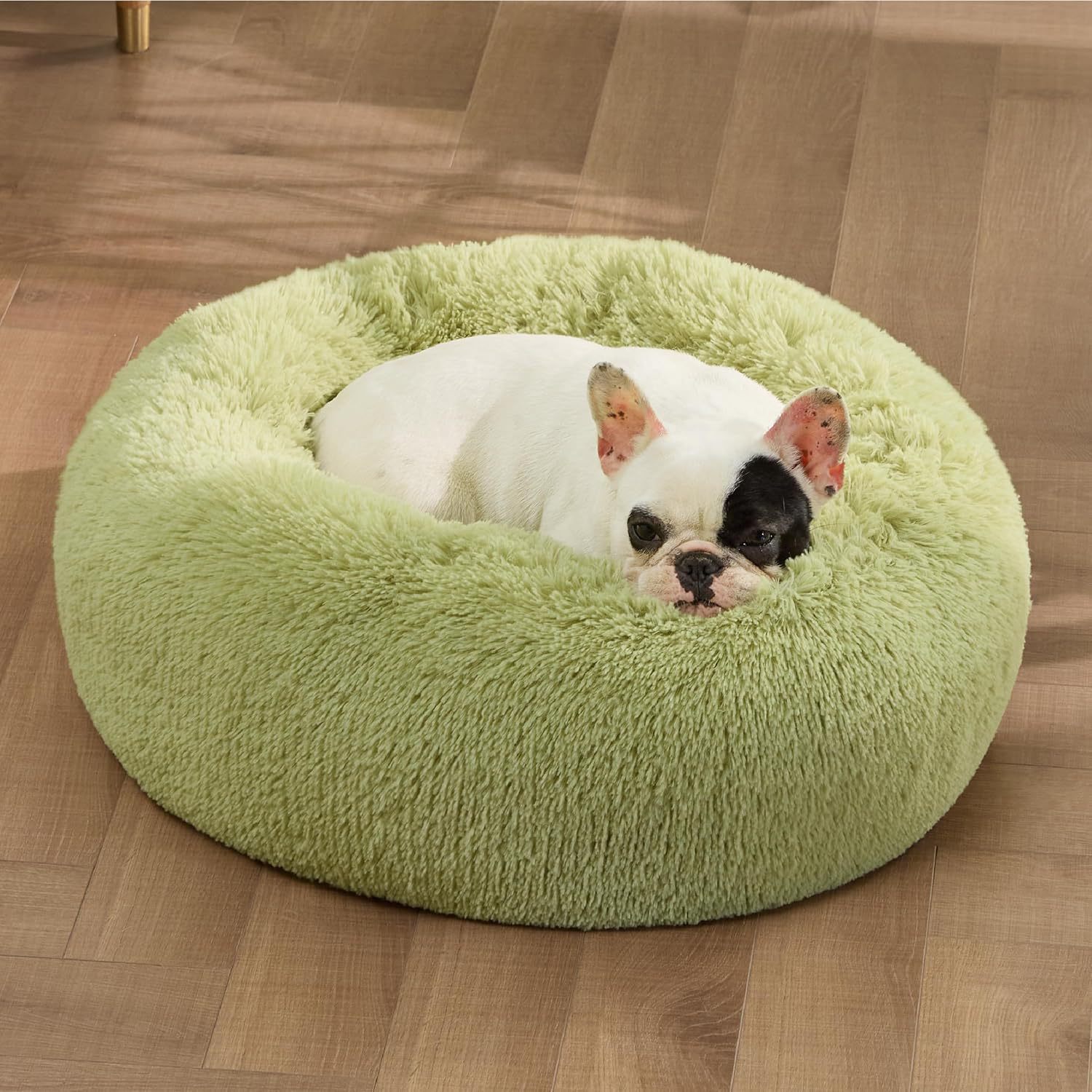 Solid Color Non Slip Plush Round Pet Bed Cushion
