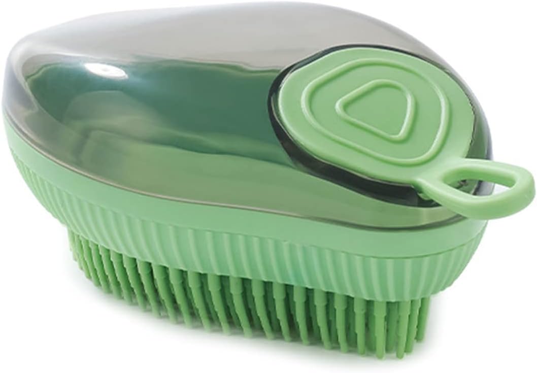 Silicone Shampoo Dispenser Bath Massage Grooming Pet Brush