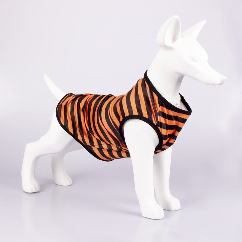 Striped Crew Neck Tank Top Pet Apparel