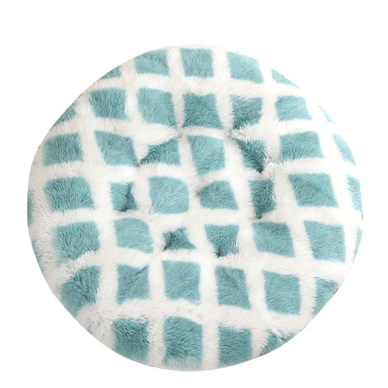Plush Round Pet Bed Warm Sleeping Mat Cushion