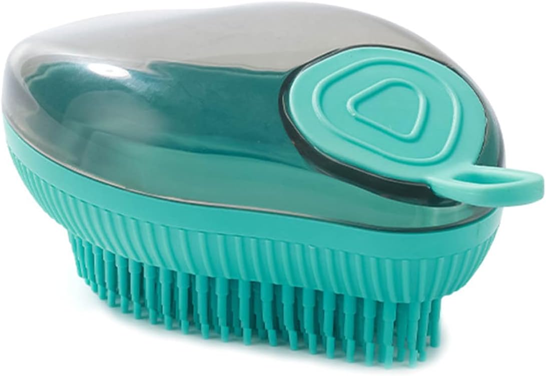 Silicone Shampoo Dispenser Bath Massage Grooming Pet Brush